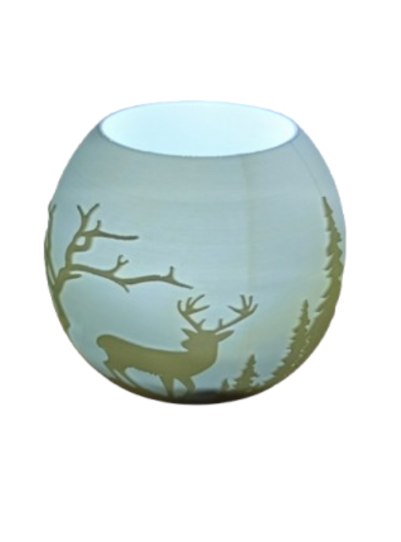Portavelas LED- Reno en el Bosque