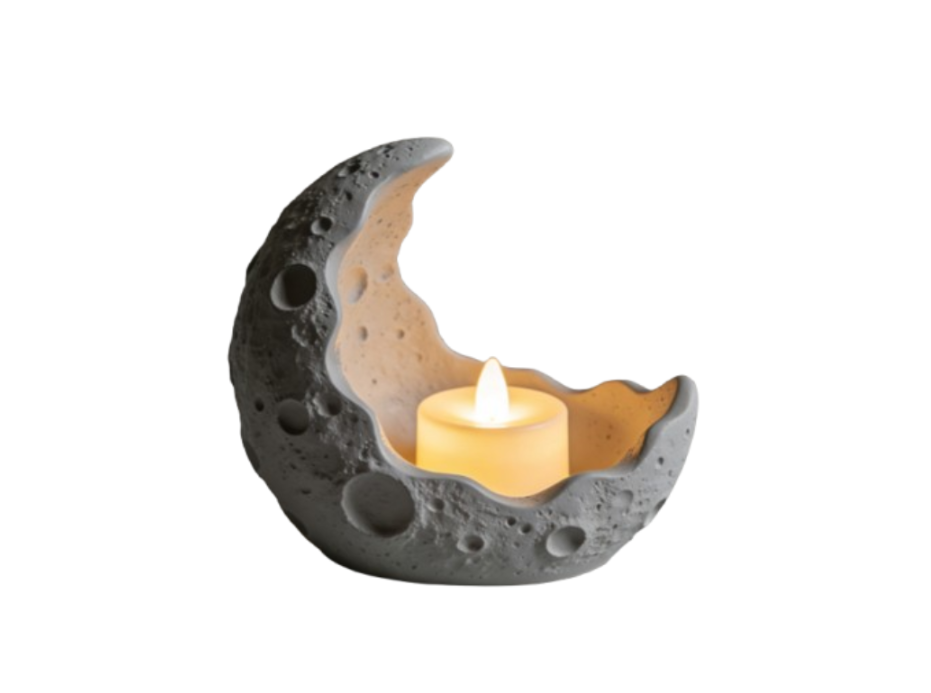 Portavelas LED Forma Lunar