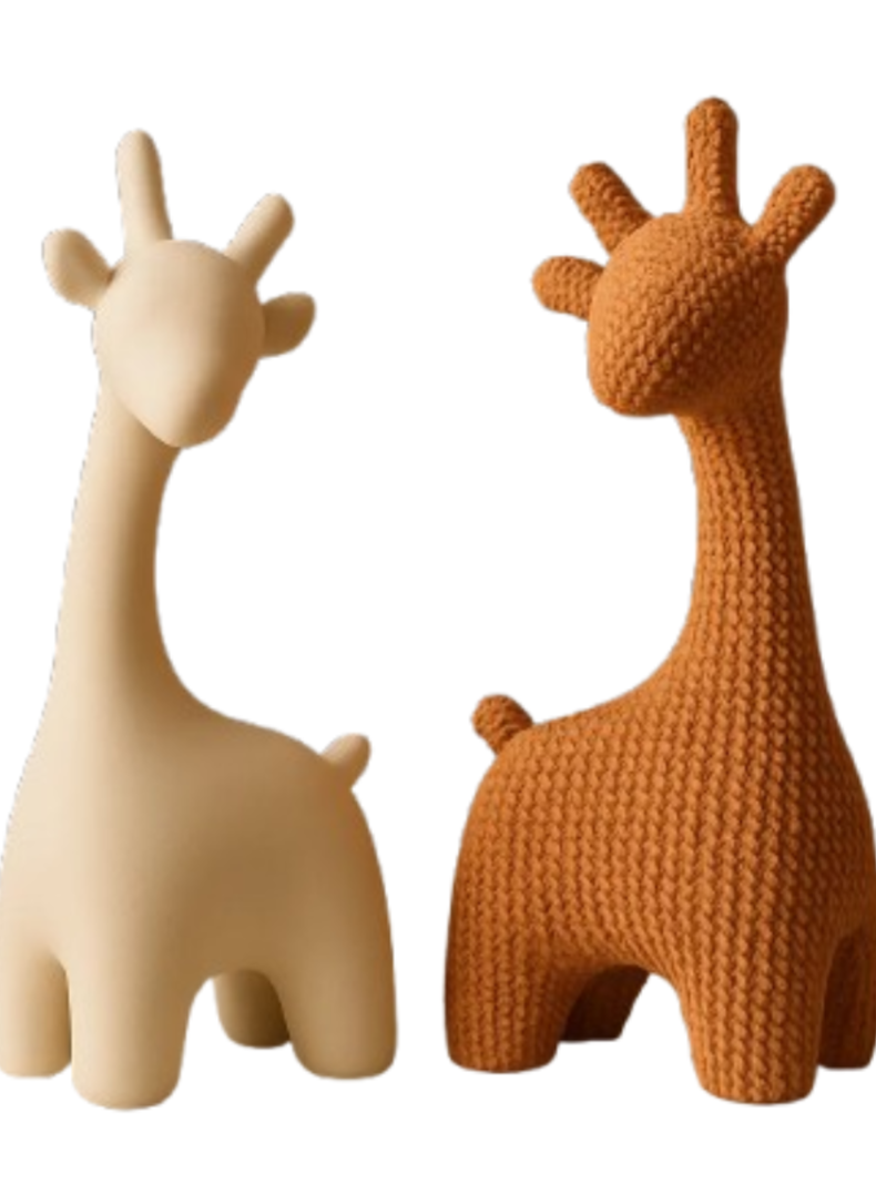 Escultura Minimalista Prints Patro - Jirafas estilo Tejidas
