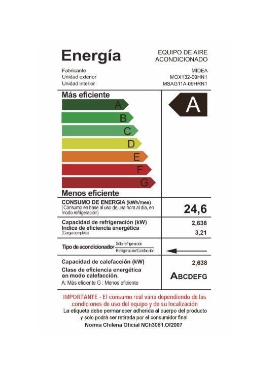Aire Acondicionado Split muro Xpert MIDEA 9000 Btu-6