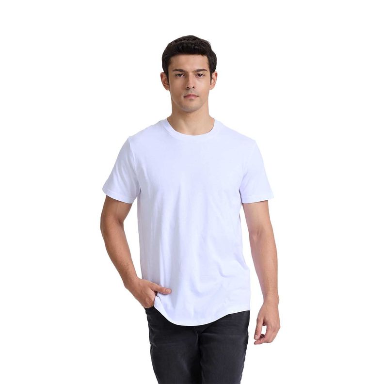 Polera Hombre Long Fit Básica Blanco Fashions Park-0
