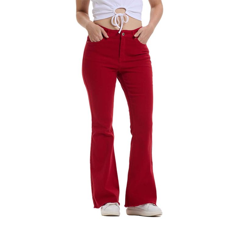 Jeans Mujer Flare Red Rojo Fashion's Park-0