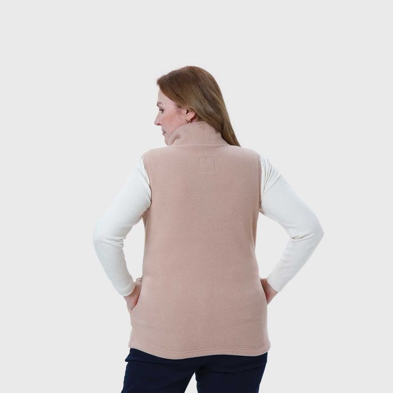 Polar Mujer Full Zipper Beige Oscuro-2
