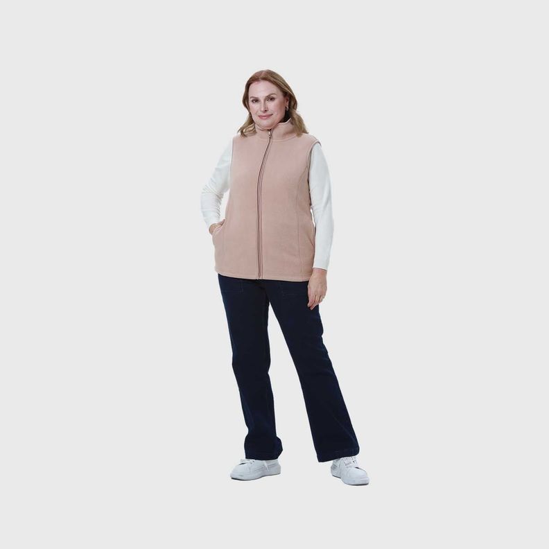 Polar Mujer Full Zipper Beige Oscuro-3
