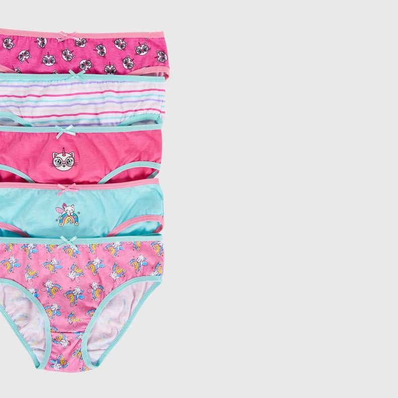 Calzón Niña 5Pack Full Print Rosado Fashion's Park-1