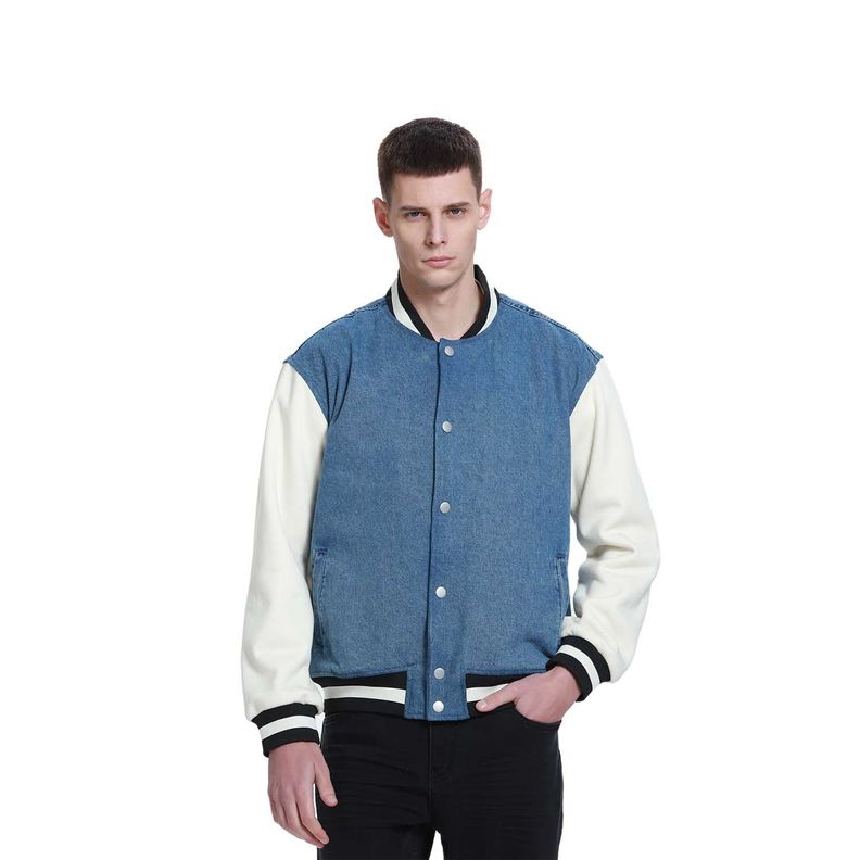 Chaqueta Hombre Con Aplicación Jersey Azul-0