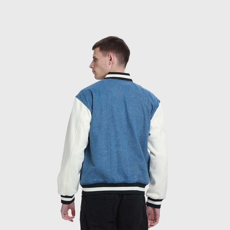 Chaqueta Hombre Con Aplicación Jersey Azul-2