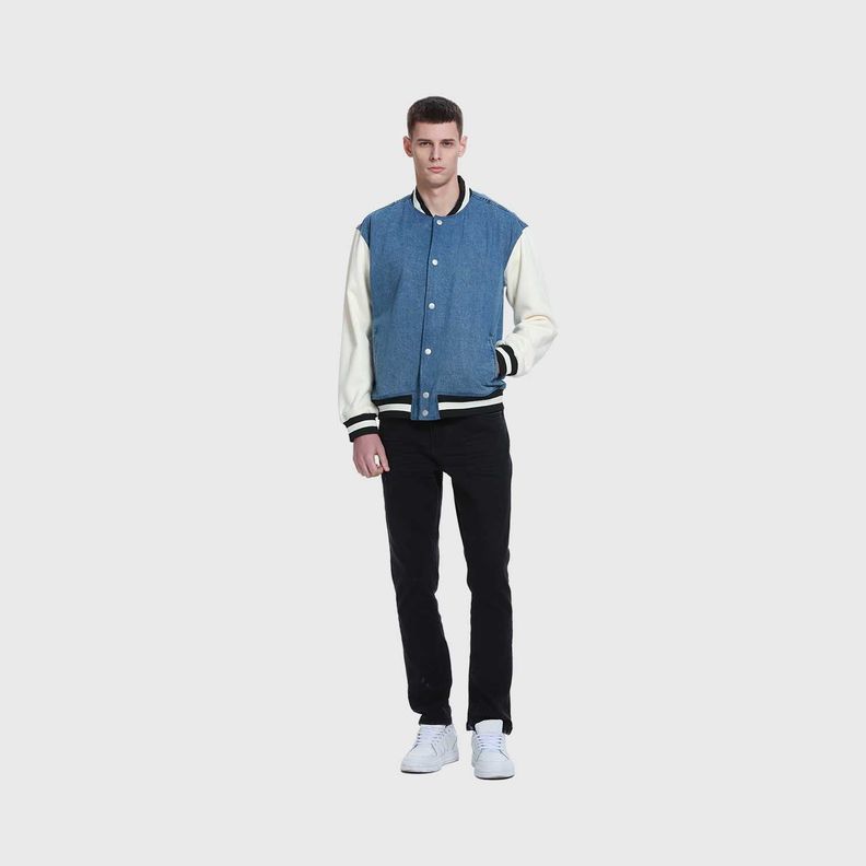 Chaqueta Hombre Con Aplicación Jersey Azul-3