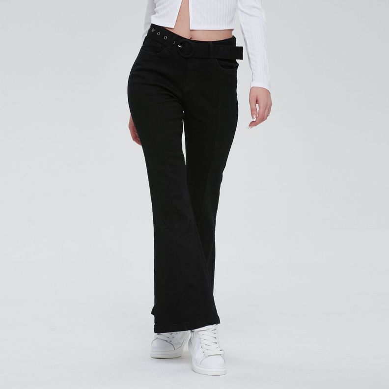 Jeans Mujer Flare Cinturón Negro Fashion´s Park-0