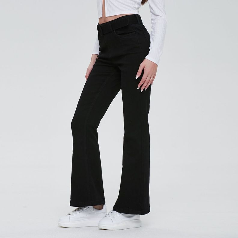 Jeans Mujer Flare Cinturón Negro Fashion´s Park-1