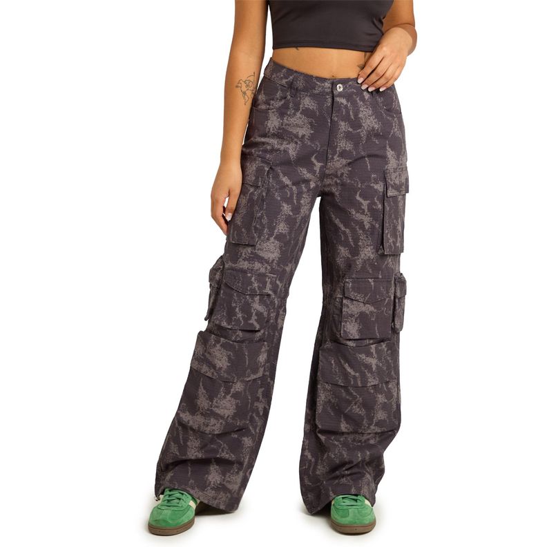 Pantalón Mujer Cargo Full Manchado Gris Fashion's Park-0