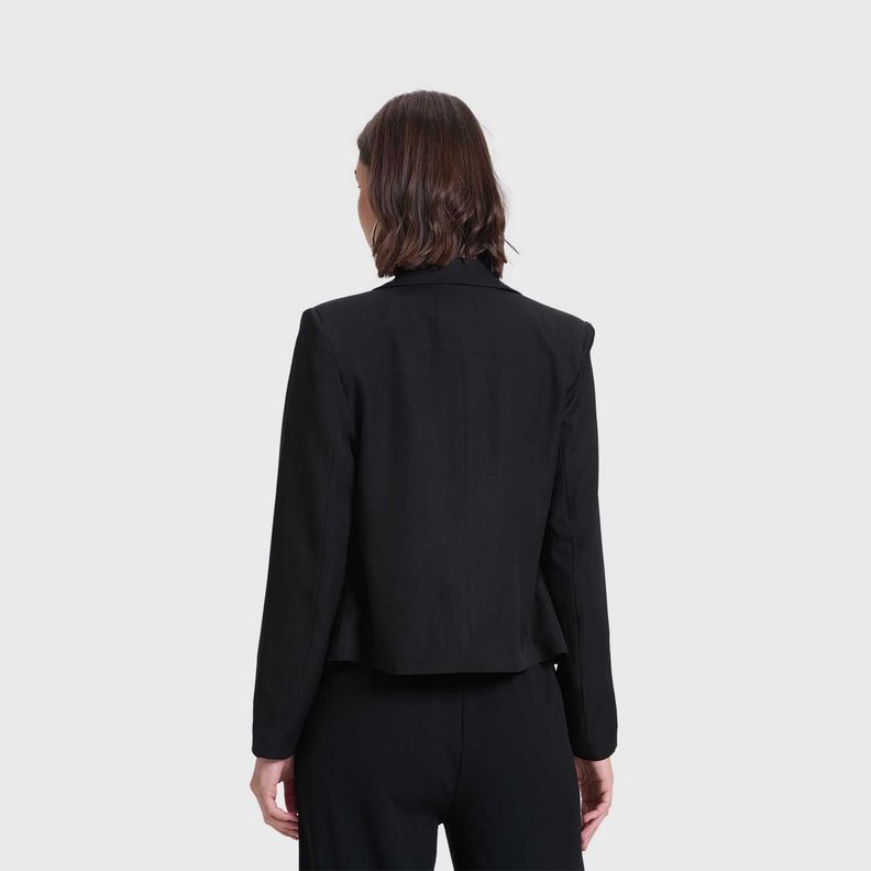 Blazer Mujer De Tope Liso Negro Fashion's Park-2