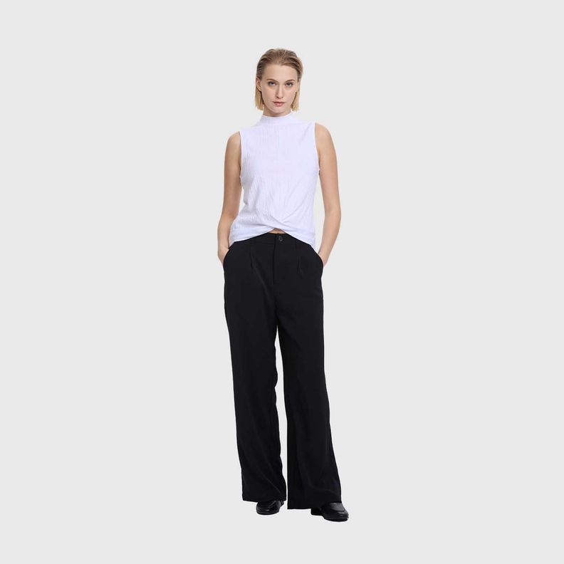 Pantalón Mujer Sastrero Calce Recto Negro Fashion's Park-3