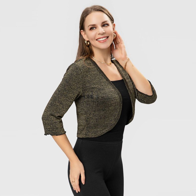 Blusa Bolero Fiesta Lurex Negro Mujer Fashion'S Park-1