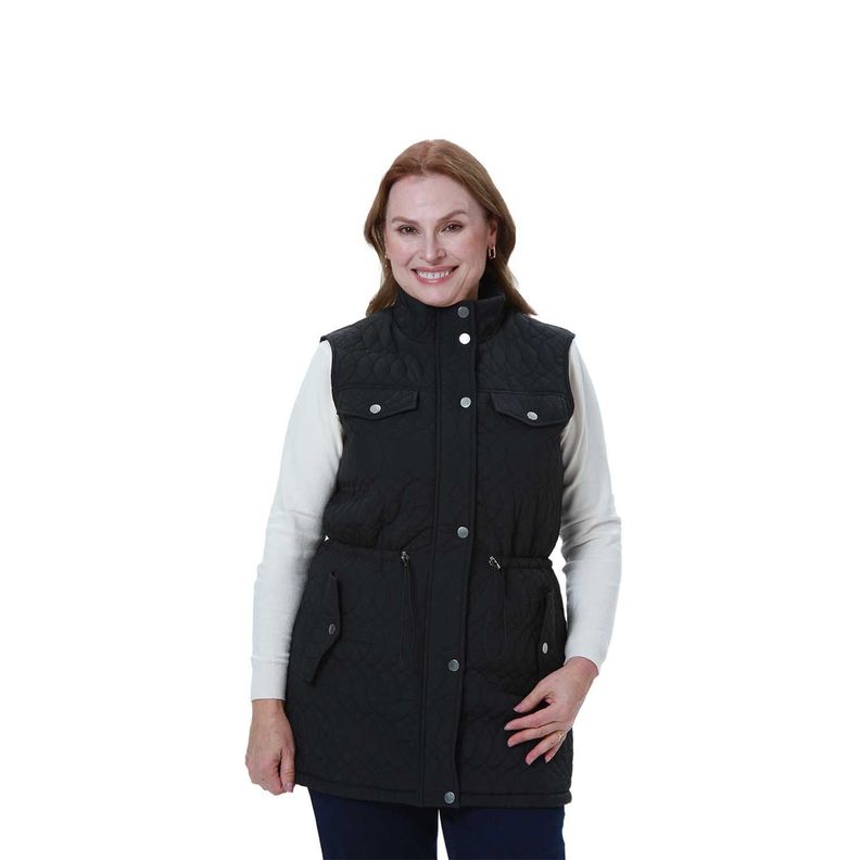 Parka Mujer Casual Larga Negro-0