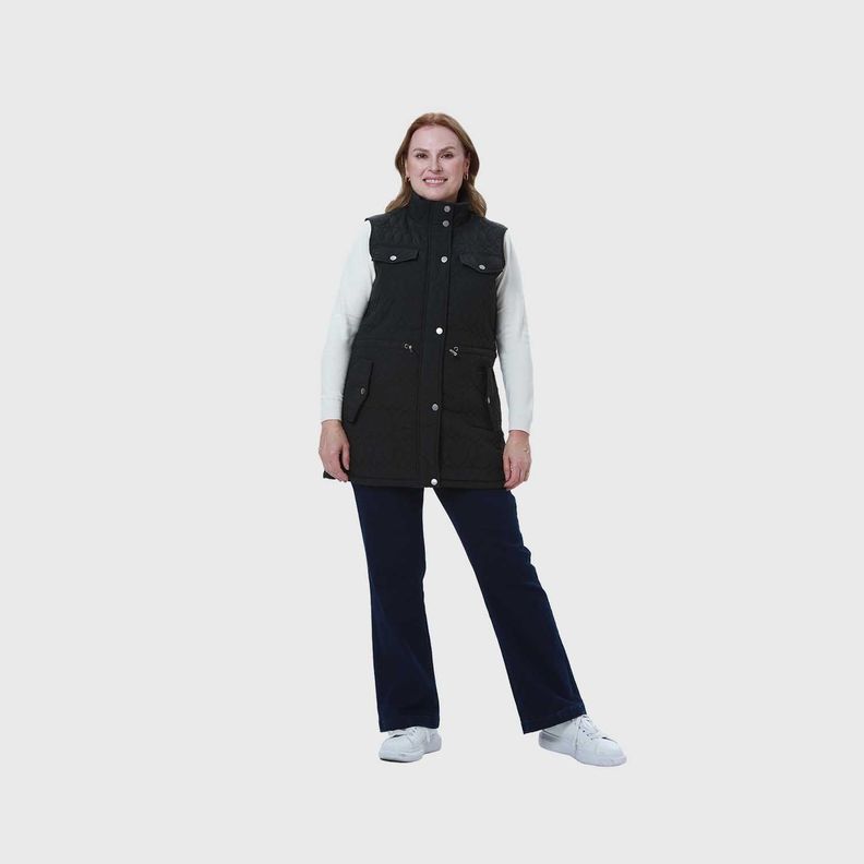 Parka Mujer Casual Larga Negro-3