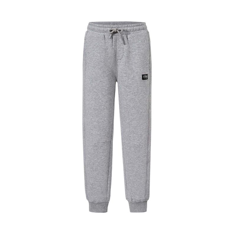 Pantalón Buzo Niño Jogger Corte Lateral Gris Melange-0