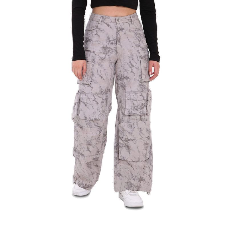 Pantalón Mujer Cargo Full Manchado Gris Claro Fashion's Park-0