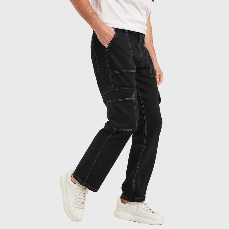 Jeans Hombre Cargo Denim Negro Fashion´s Park-1