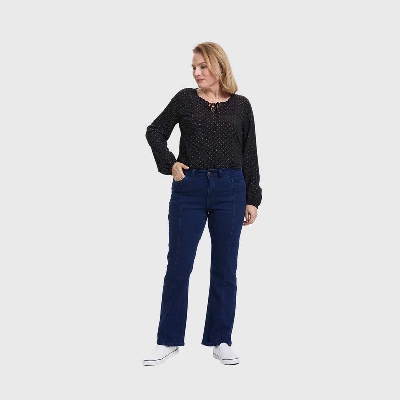 Jeans Mujer Control Abdomen Azul Oscuro Fashion's Park-3