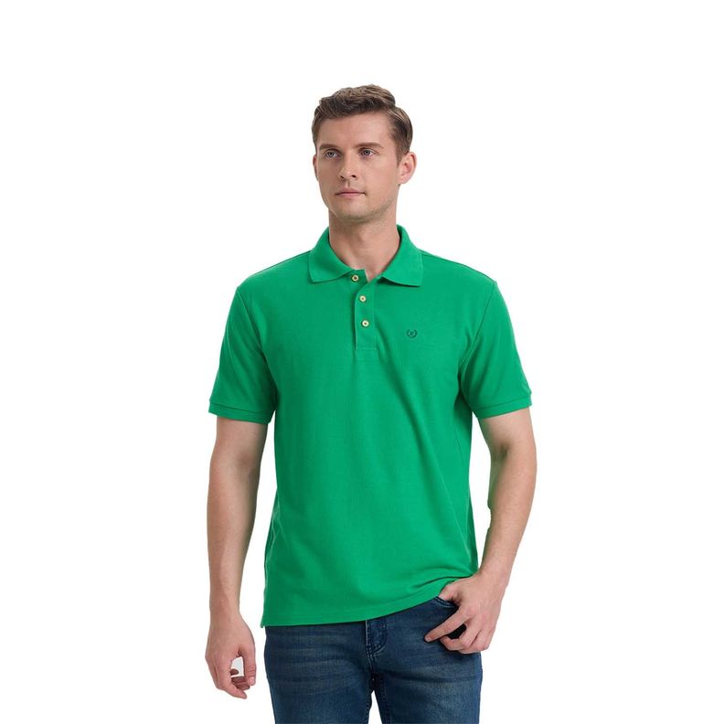 Polera Hombre Pique Básica Lisa Verde Fashion's Park-0
