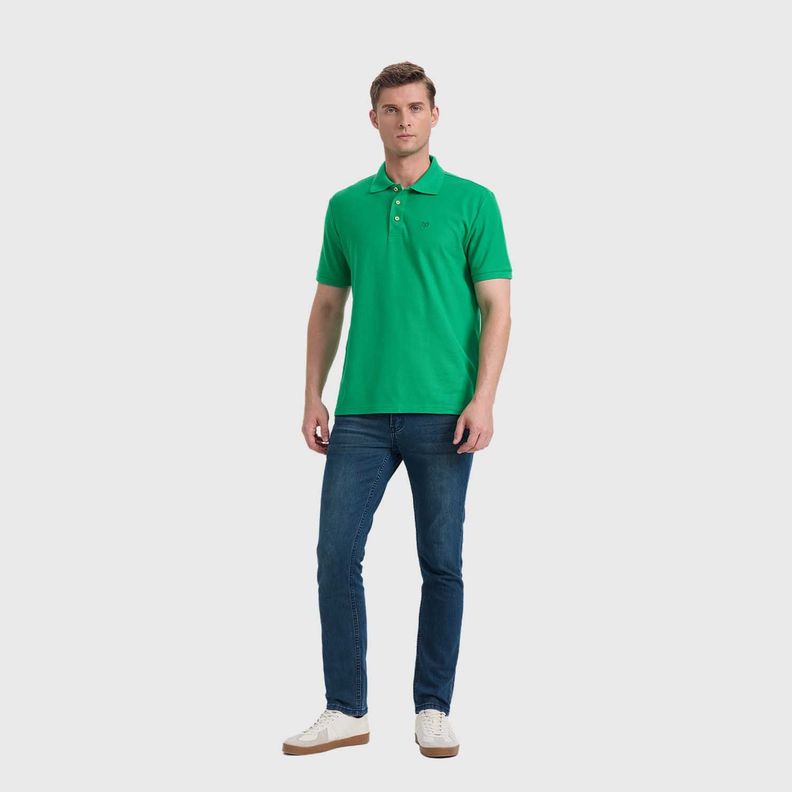 Polera Hombre Pique Básica Lisa Verde Fashion's Park-3