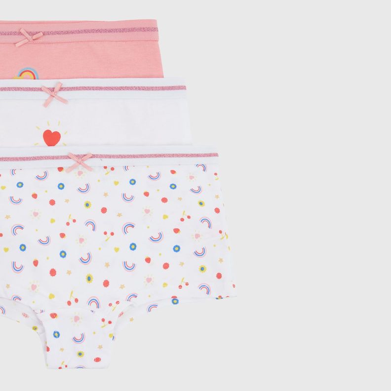 Calzón Tripack Pantaleta Print Rosado Niña-1