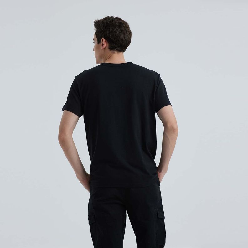 Polera Hombre Estampada Negro-2