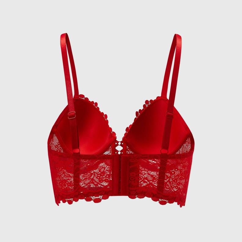 Sostén Mujer Corset Detalle Cruce Medio Rojo Fashion's Park-1