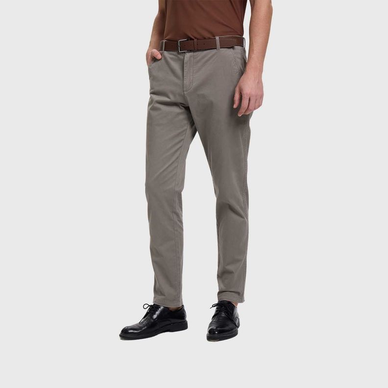 Pantalón Hombre Chino Cinturon Gris Fashion's Park-1