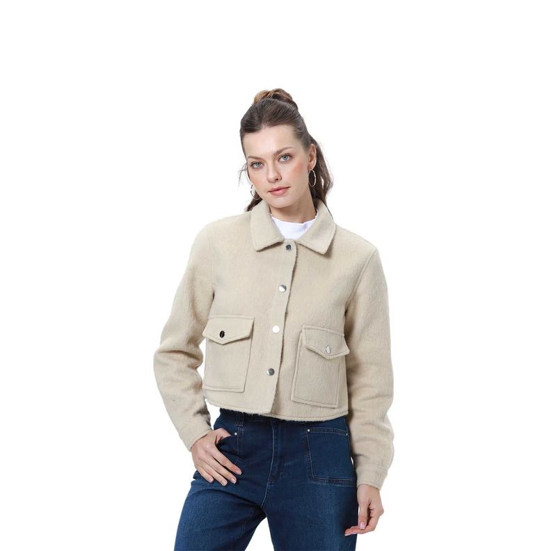 Chaqueta Mujer Sobrecamisa Nude-0