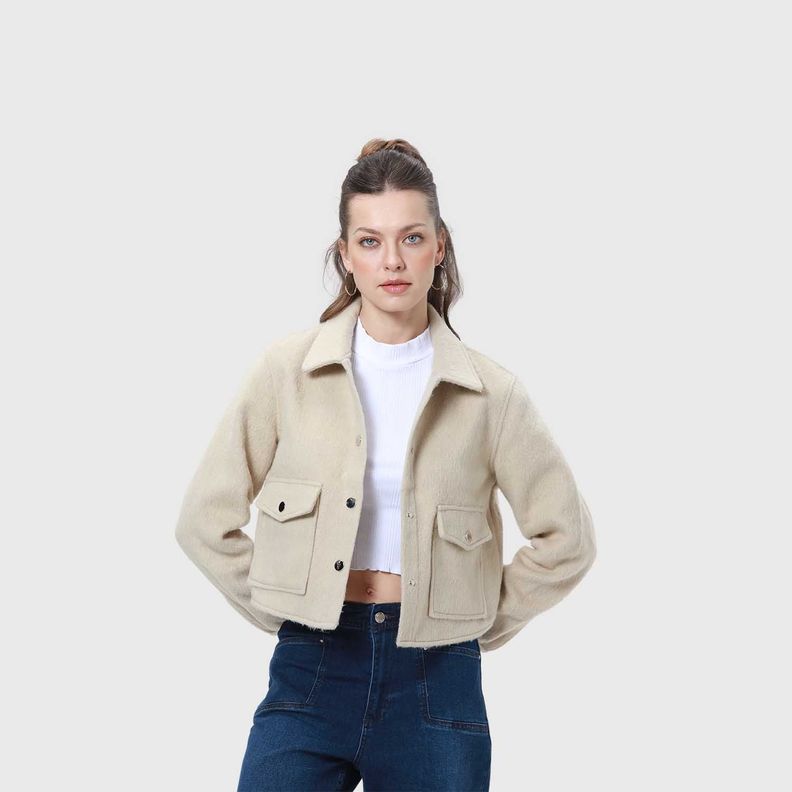 Chaqueta Mujer Sobrecamisa Nude-1