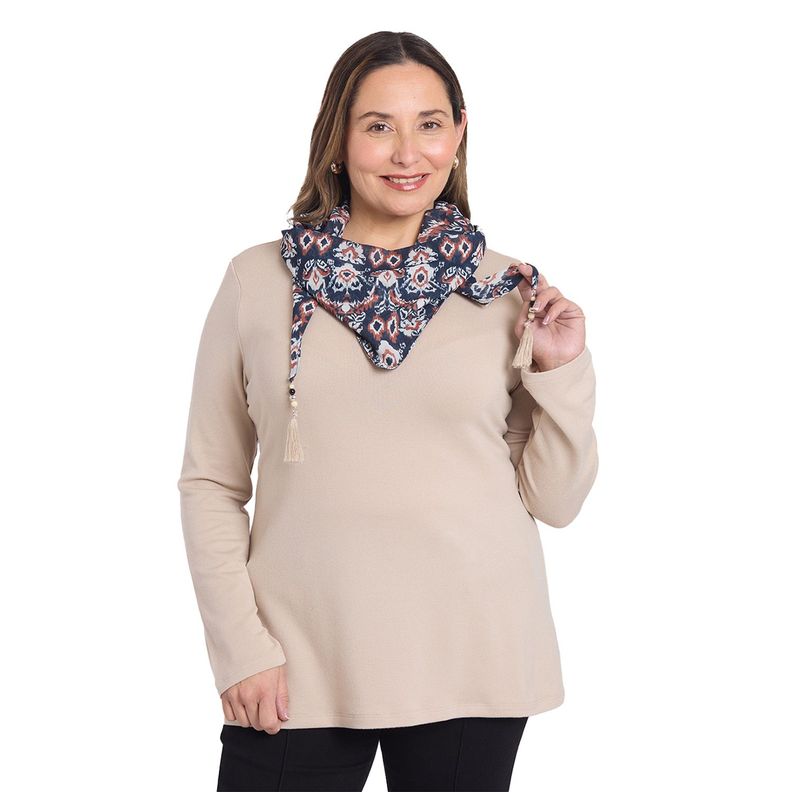 Sweater Mujer Pañuelo Arena Oscuro-0