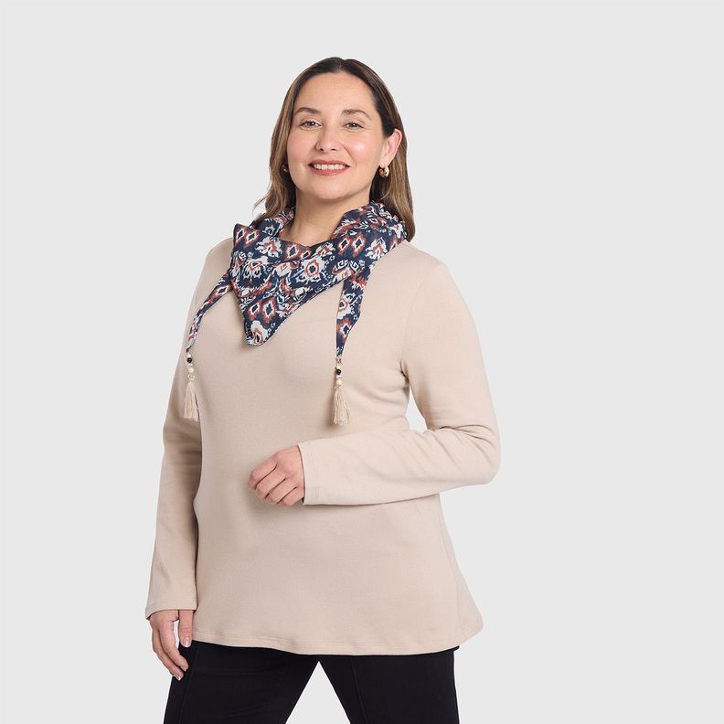 Sweater Mujer Pañuelo Arena Oscuro-1