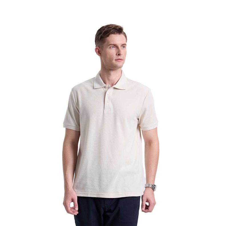 Polera Hombre Pique Lisa Básica Beige Fashion's Park-0