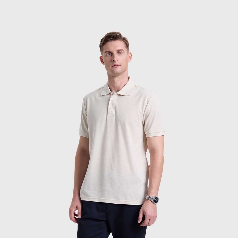 Polera Hombre Pique Lisa Básica Beige Fashion's Park-1