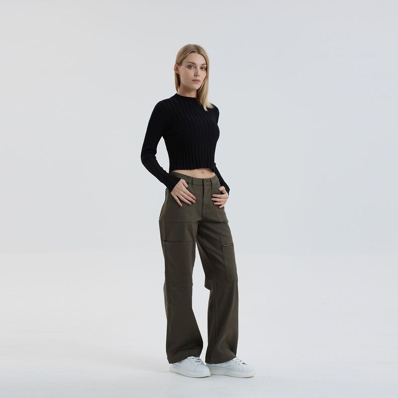 Sweater Liso Negro Mujer-3