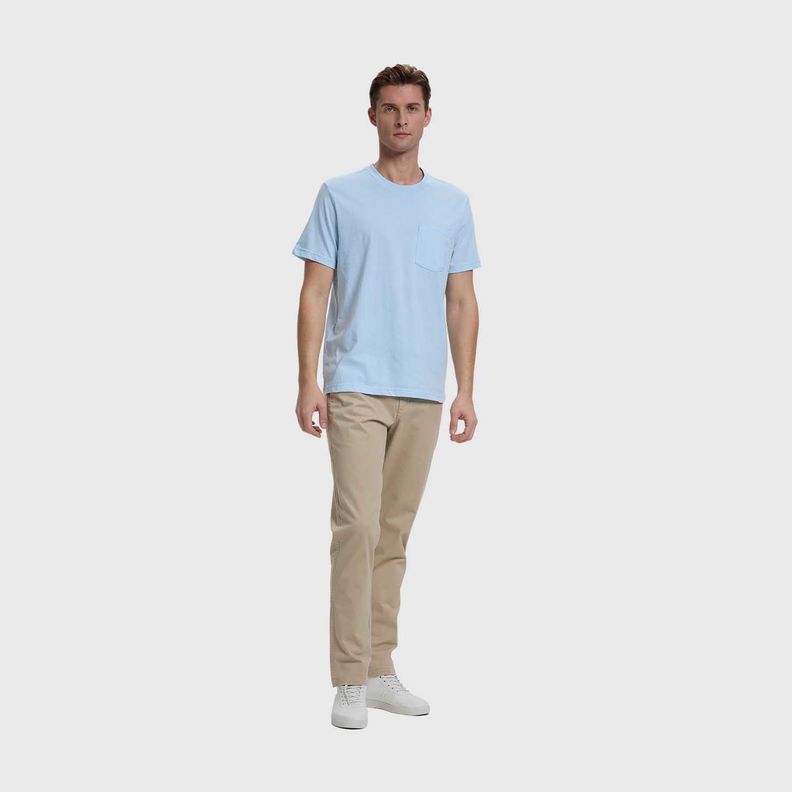 Polera Hombre Básica Con Bolsillo Celeste Fashion's Park-3