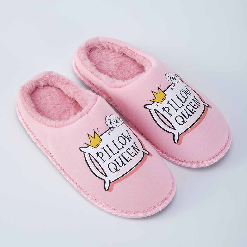 Pantufla Mujer Interior Peluda Rosado Fashion´s Park-1