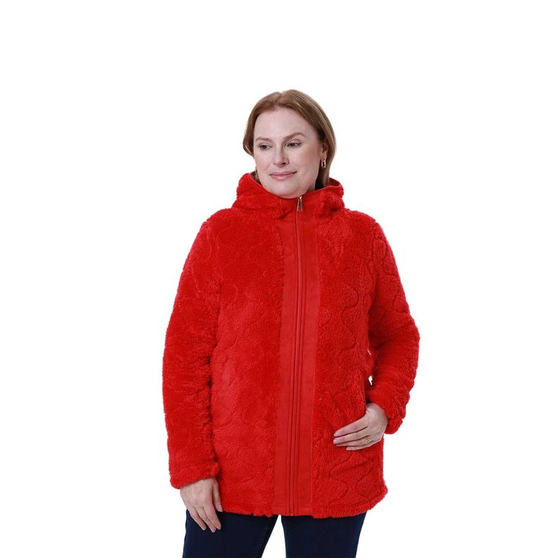 Polar Mujer Peludo Full Zipper Rojo-0