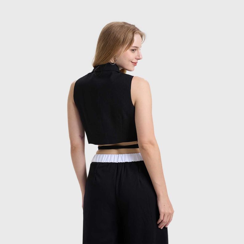 Blazer Mujer Con Tiras Negro Fashions Park-2