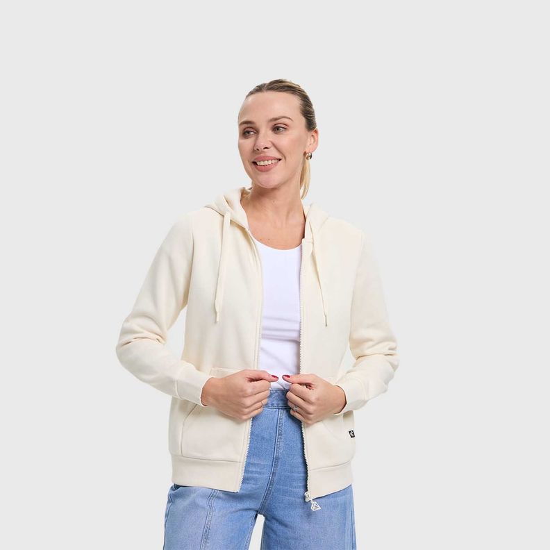 Polerón Mujer Hoodie Full Zipper Crudo Fashion's Park-1