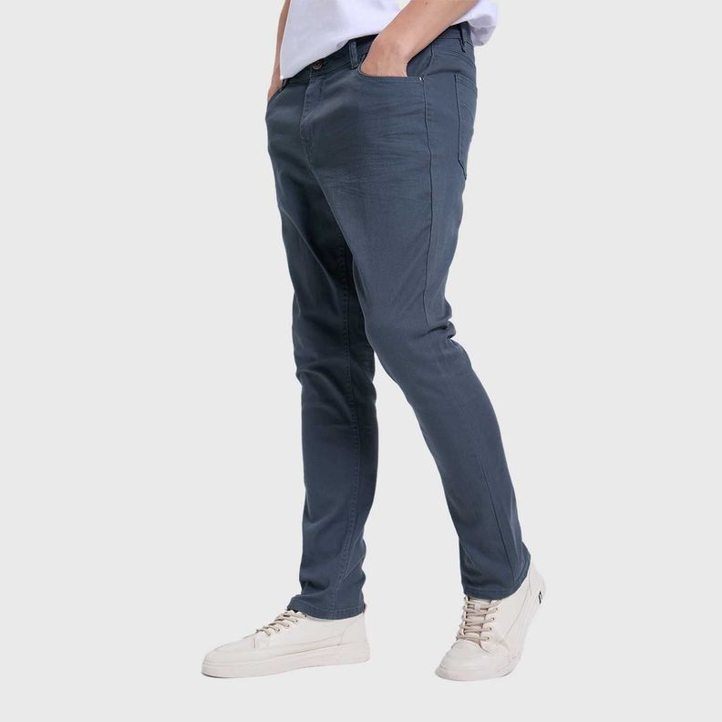 Jeans Hombre Slim Color Petroleo I Fashion's Park-1