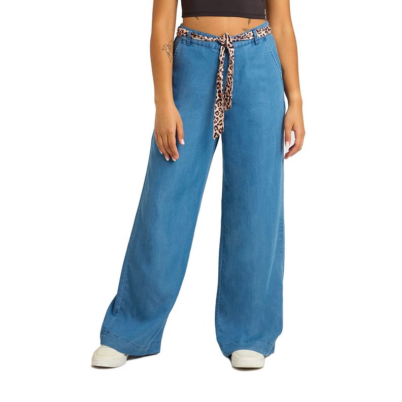 Jeans Mujer Palazzo Pañuelo Azul Fashions Park-0