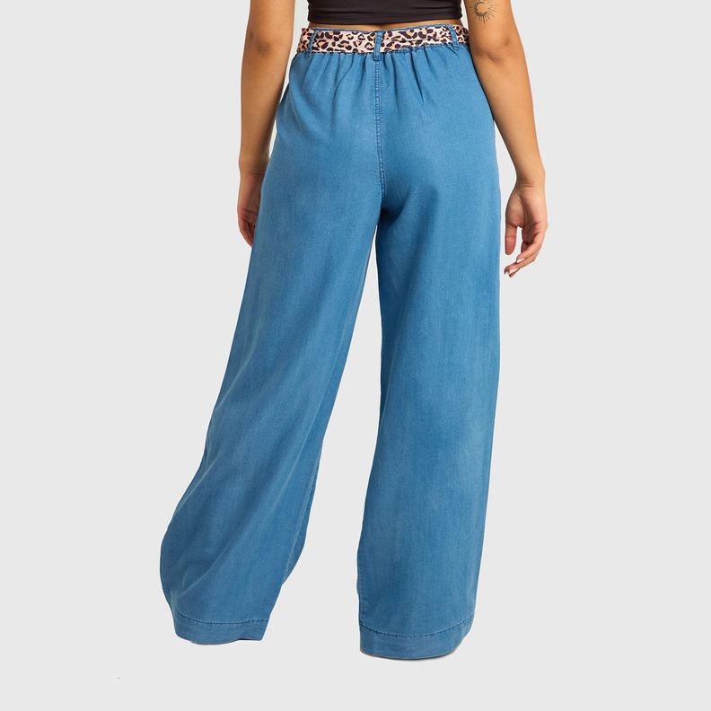 Jeans Mujer Palazzo Pañuelo Azul Fashions Park-2