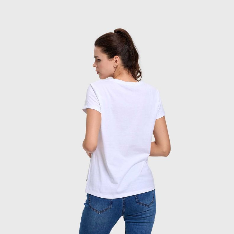 Polera Mujer Básica Print  Blanco / Verde Fashions Park-2