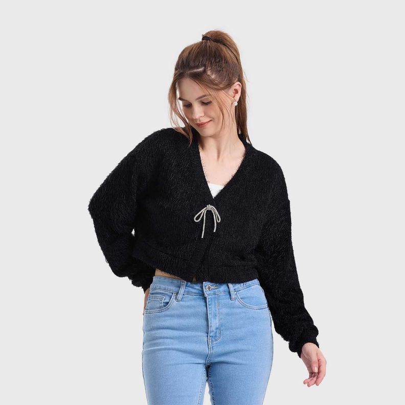 Sweater Mujer Lazo Negro-1