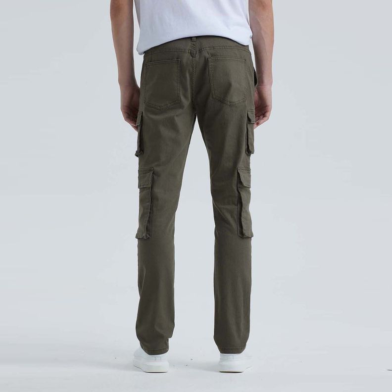 Jeans Hombre Slim Cargo Verde Militar Fashion´s Park-2