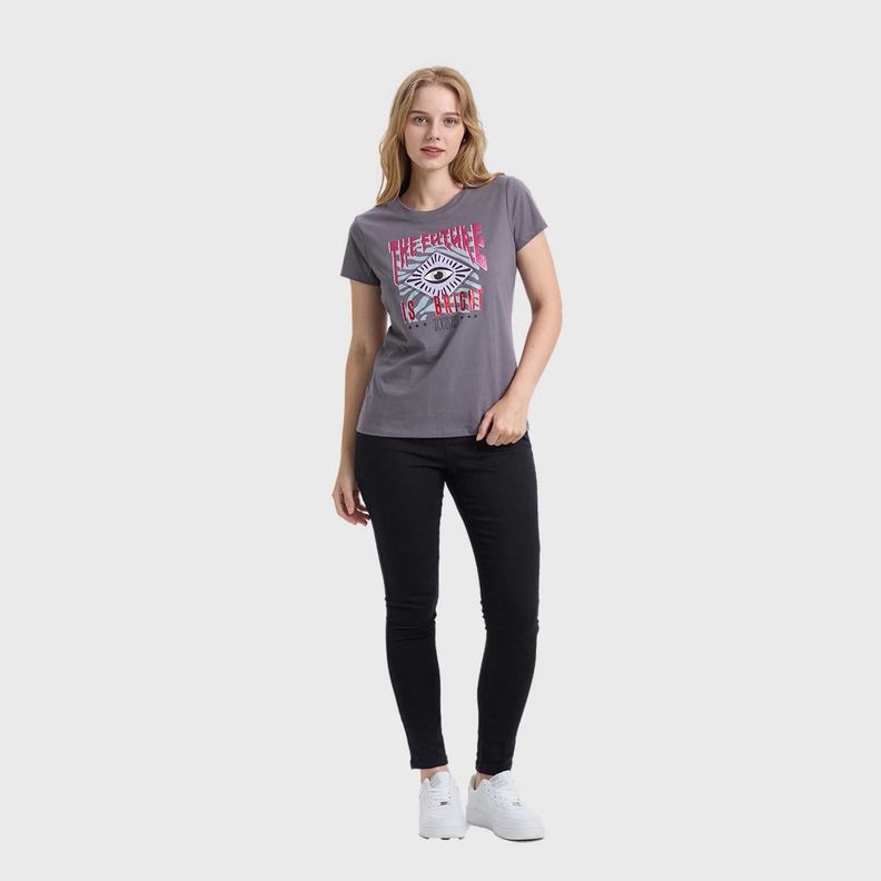 Polera Mujer Básica Print Gris I Fashions Park-3