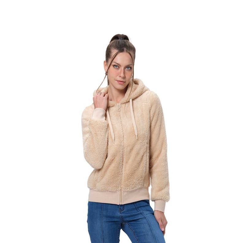 Polar Mujer Peludo Beige-0